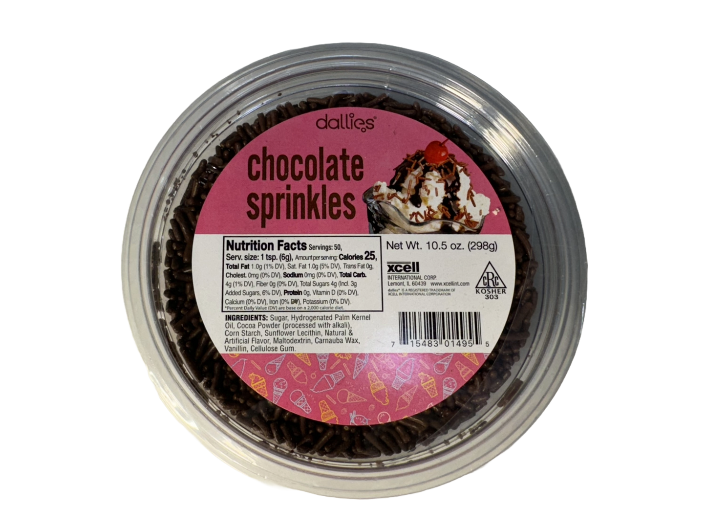 Dallies Chocolate Sprinkles, 10.5 oz