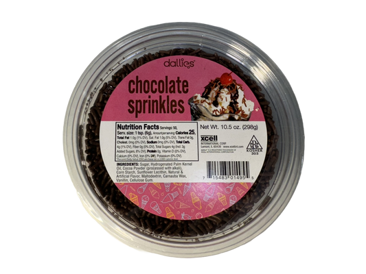 Dallies Chocolate Sprinkles, 10.5 oz