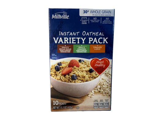 Millville Variety Pack Instant Oatmeal, 10 count