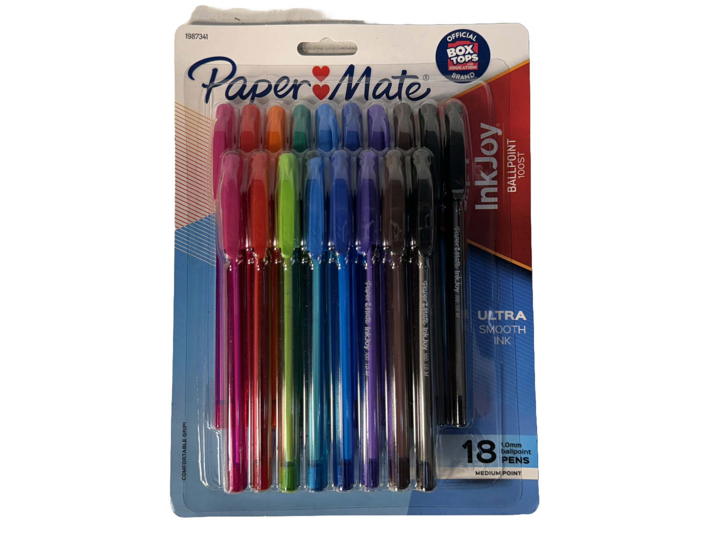 Paper Mate InkJoy 100ST Ballpoint Pens, Assorted Colors, 18 count