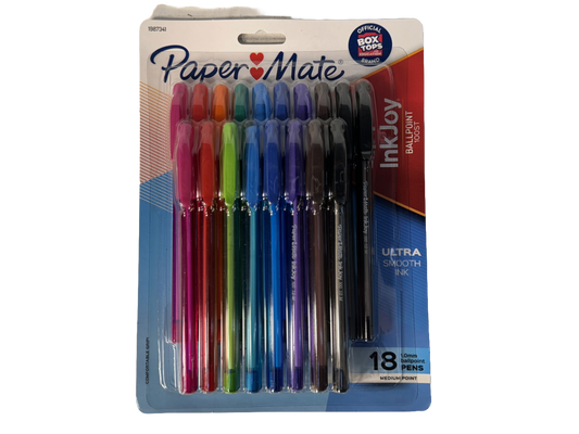 Paper Mate InkJoy 100ST Ballpoint Pens, Assorted Colors, 18 count