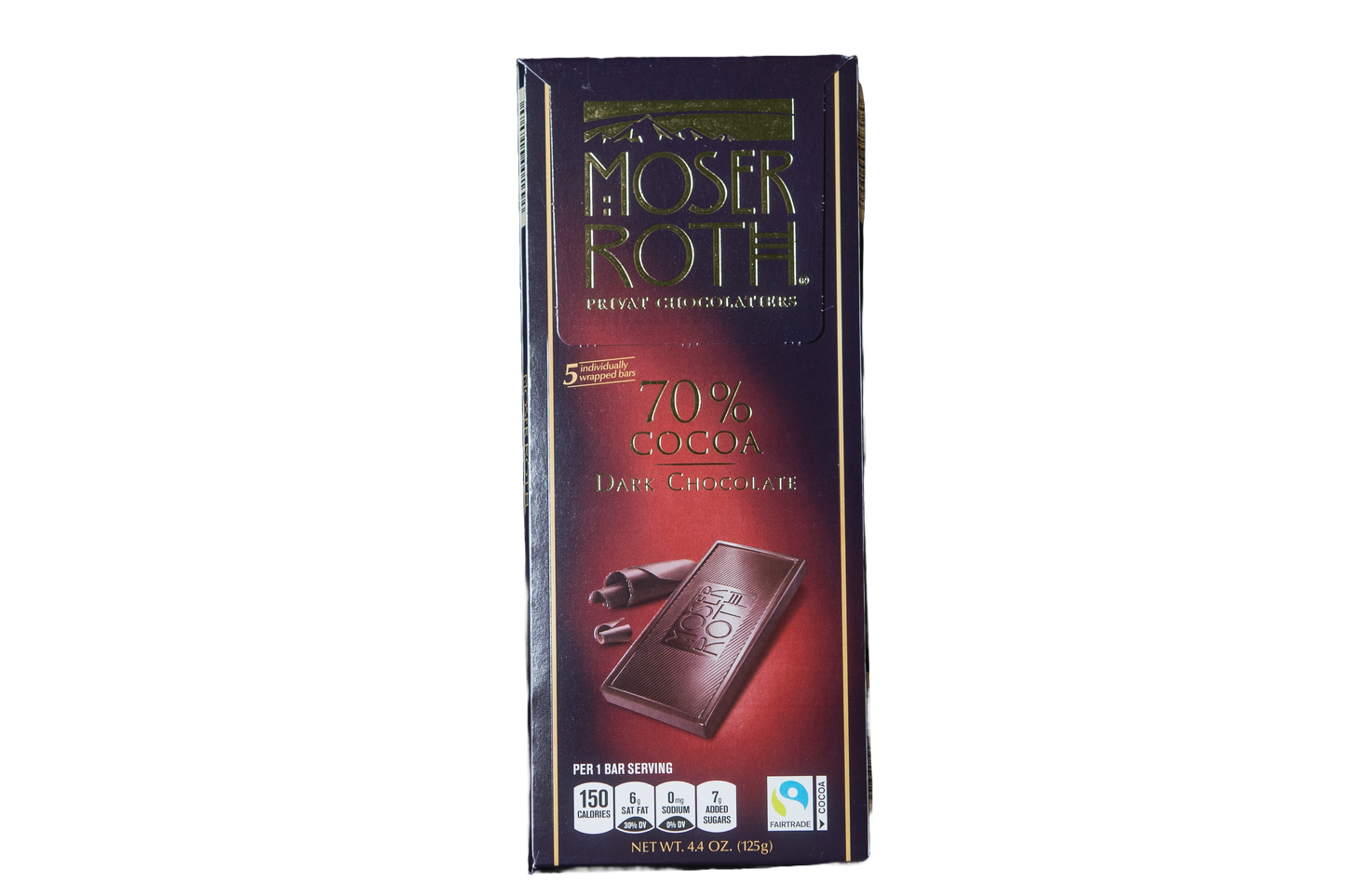 Moser Roth Dark Chocolate Bar, 70% Cocoa, 4.4 oz