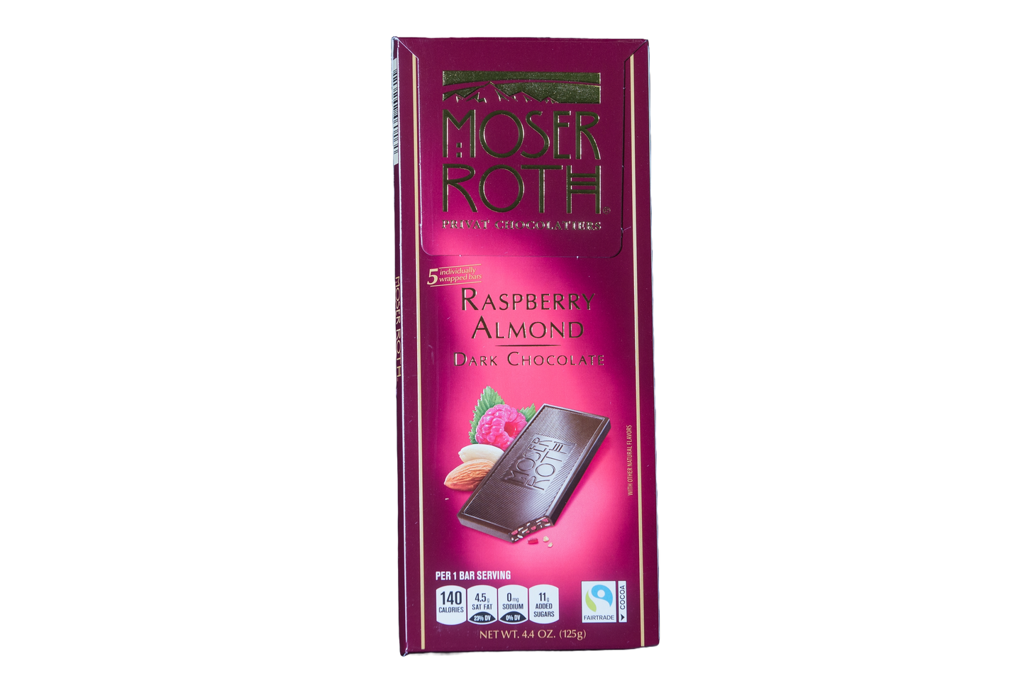 Moser Roth Raspberry Almond Dark Chocolate Bar, 4.4 oz