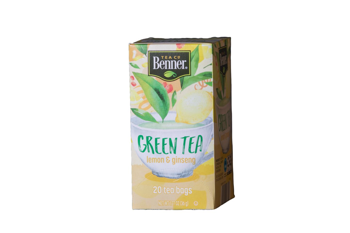 Benner Green Tea With Lemon And Honey, 20 bags