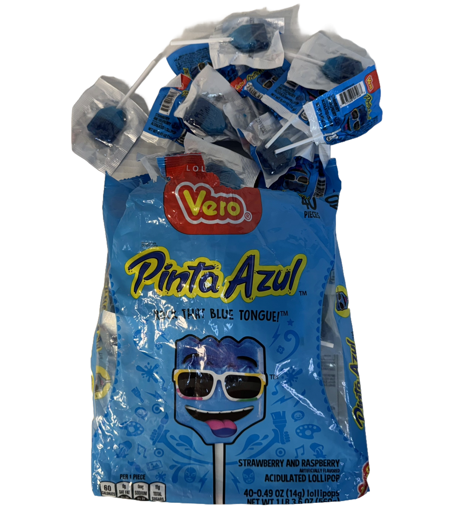 Vero Pinta Azul Mexican Candy, 40 pieces