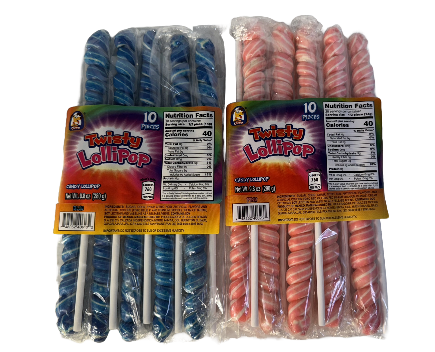 Twisty Lollipop Mexican Candy, 10 pieces