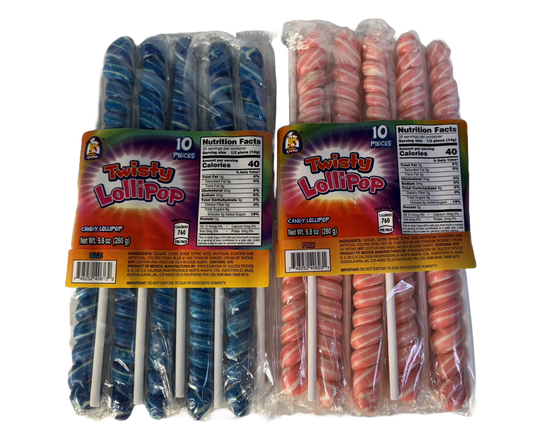 Twisty Lollipop Mexican Candy, 10 pieces