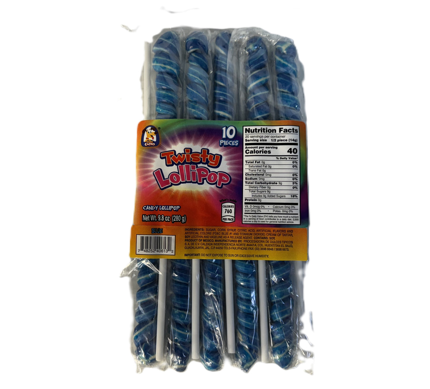 Twisty Lollipop Mexican Candy, 10 pieces