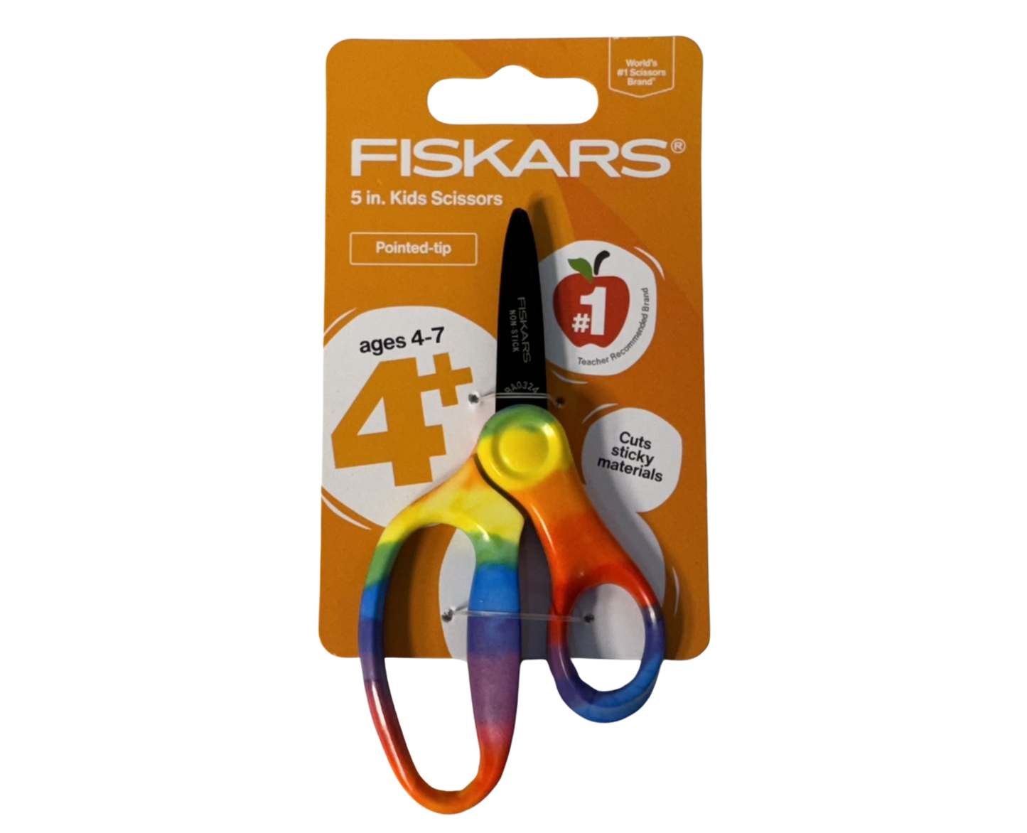 Fiskars 5" Pointed Kids Scissors For Ages 4-7, Rainbow