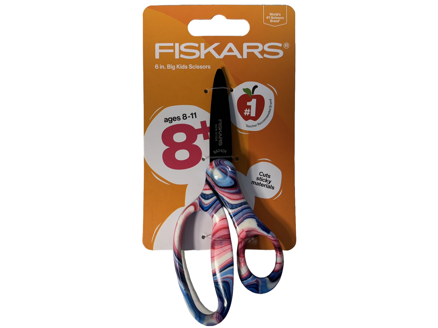 Fiskars 6" Pointed Tip Scissors For Ages 8+, Pink Swirl