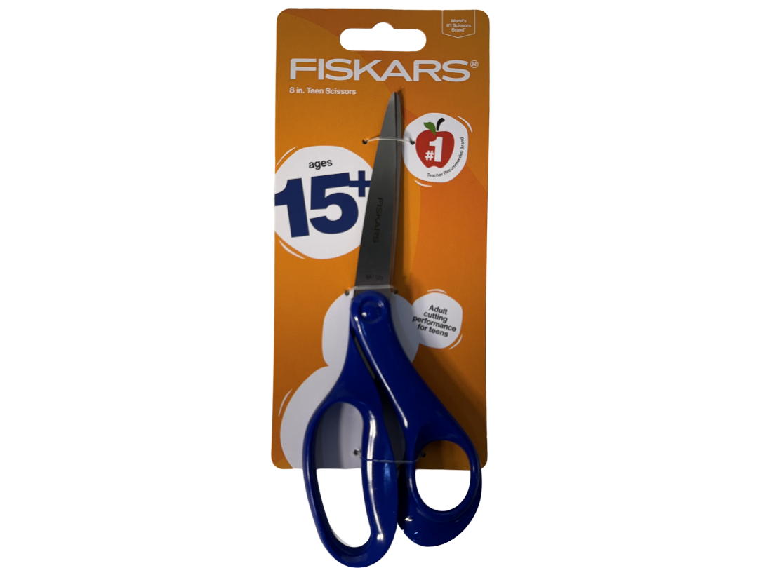 Fiskars 8" Pointed Tip Scissors For Ages 15+, Dark Blue