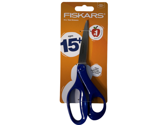 Fiskars 8" Pointed Tip Scissors For Ages 15+, Dark Blue