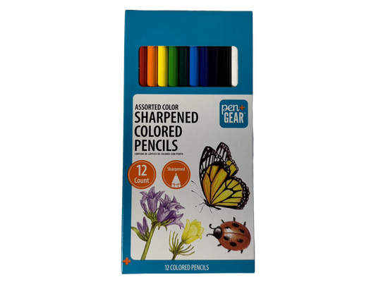 Pen+Gear Sharpened Colored Pencils, 12 count