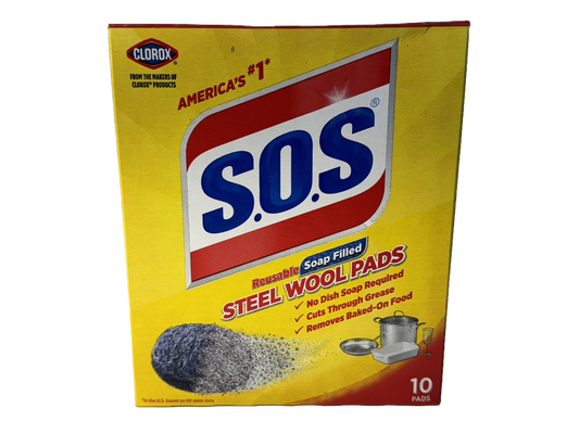 Clorox S.O.S Soap Filled Steel Wool Pads, 10 pads