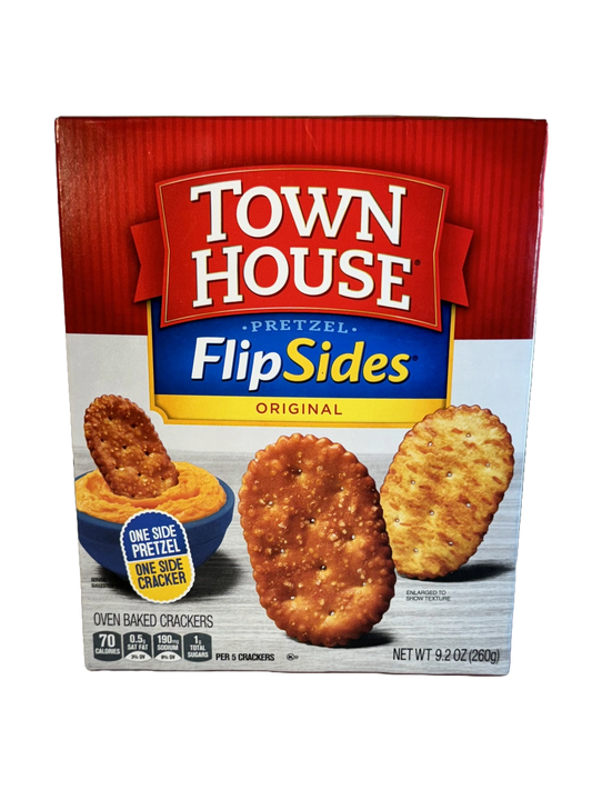 Town House Flipsides Original Pretzel Crackers, 9.2 oz