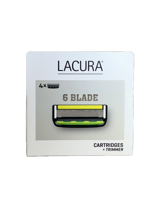 Lacura 6 Blade Razor Refill, 4 count