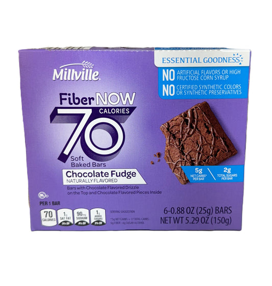 Millville Fiber Now 70 Calorie Chocolate Fudge Bar,