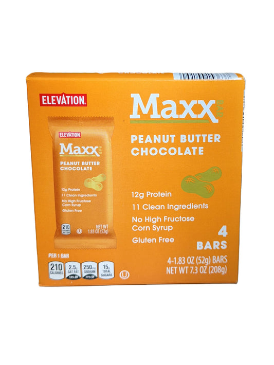 Elevation Chocolate Peanut Butter Maxx Bar, 4 Count