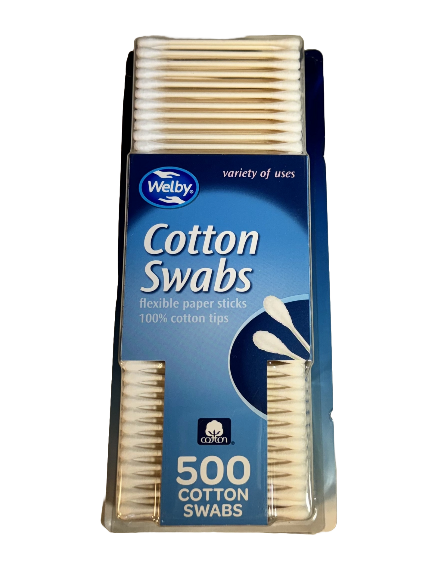 Welby Cotton Swabs, 500 count