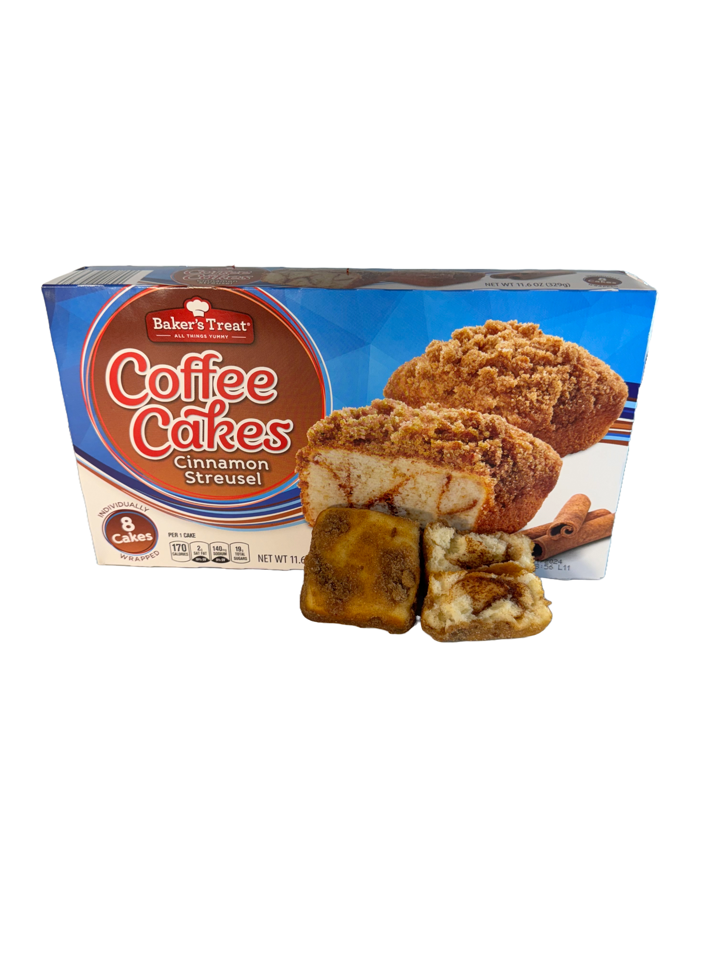 Baker's Treat Cinnamon Streusel Coffee Cakes, 8 count