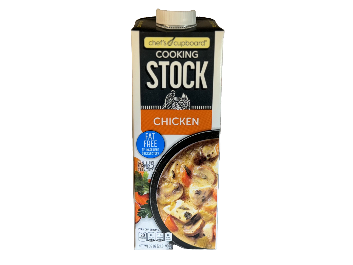 Chef's Cupboard Fat Free Chicken Stock, 32 oz