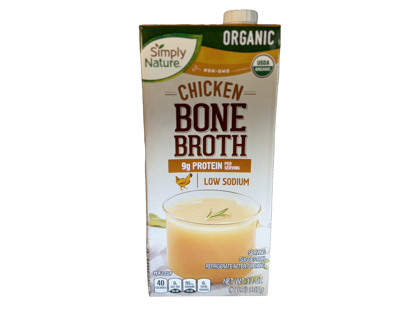 Simply Nature Organic Chicken Bone Broth, 33 oz