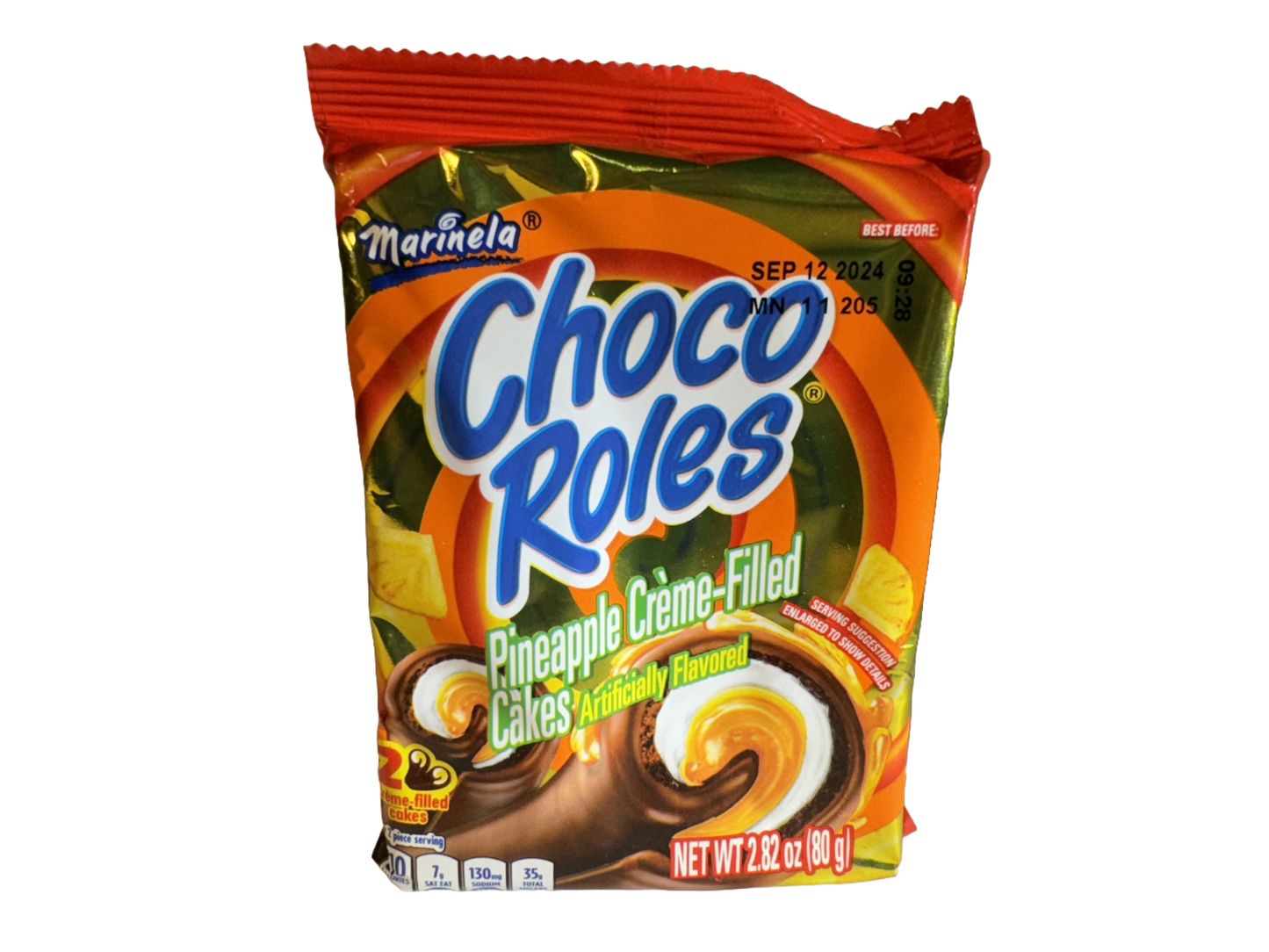 Marinela Choco Roles Pineapple And Crème Filled Snack Cakes, 2.82 oz