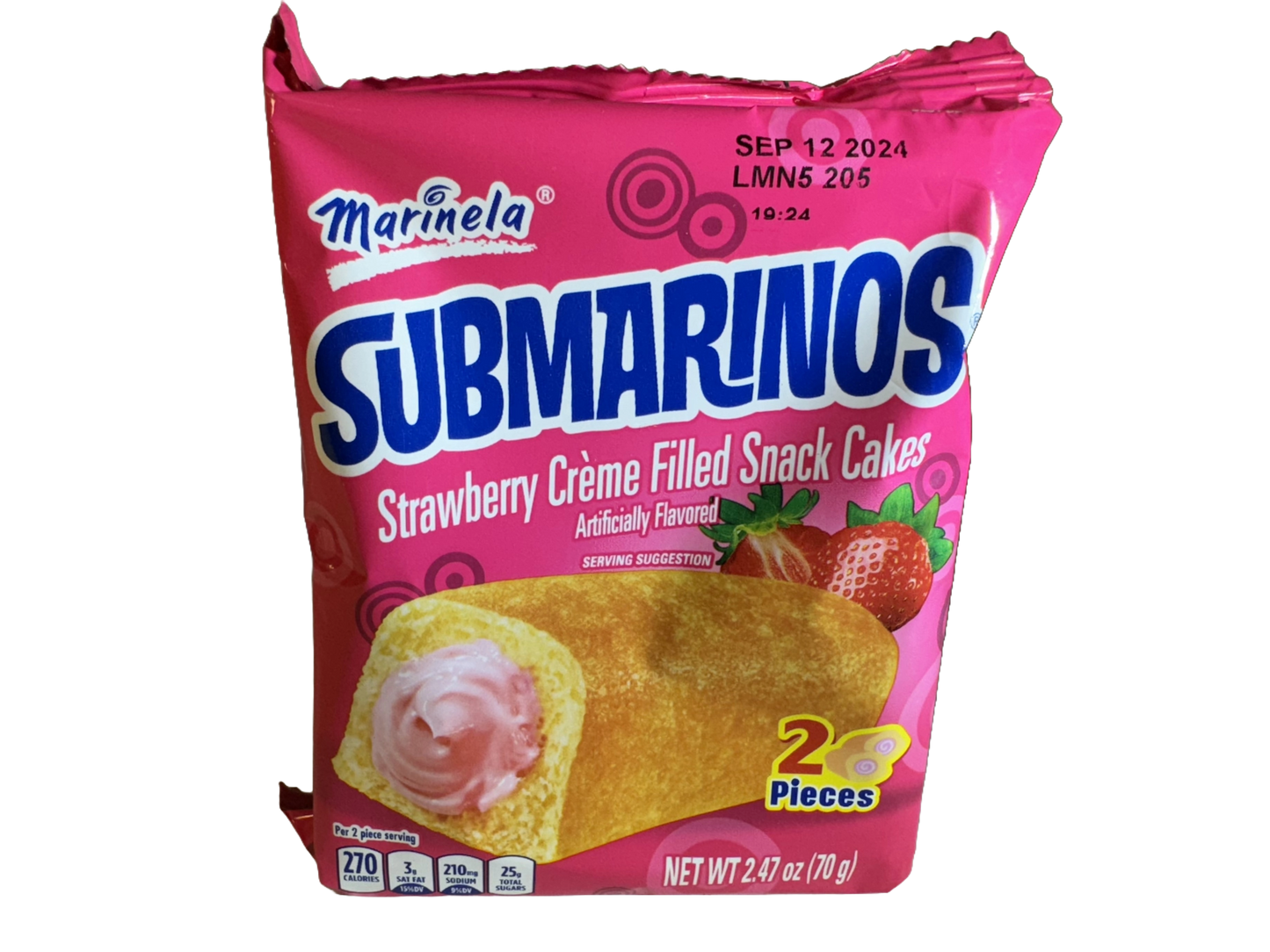 Marinela Submarinos Strawberry Creme Filled Snack Cake, 2.47 oz