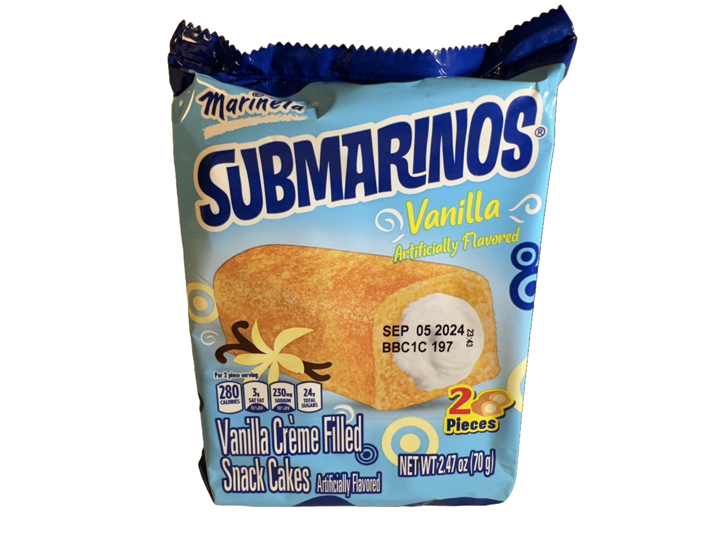 Marinela Submarinos Vanilla Creme Filled Snack Cakes, 2.47 oz