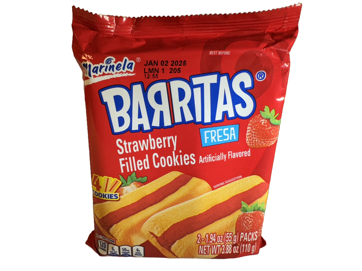 Marinela Barritas Fresa Strawberry Filled Cookies, 3.88 oz