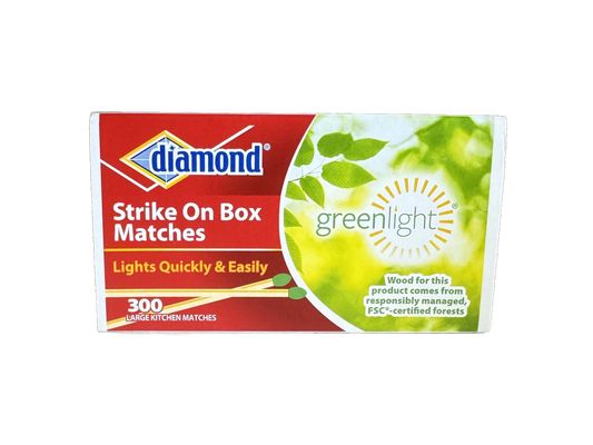 Diamond Green Light Strike On Box Wooden Match, 300 count