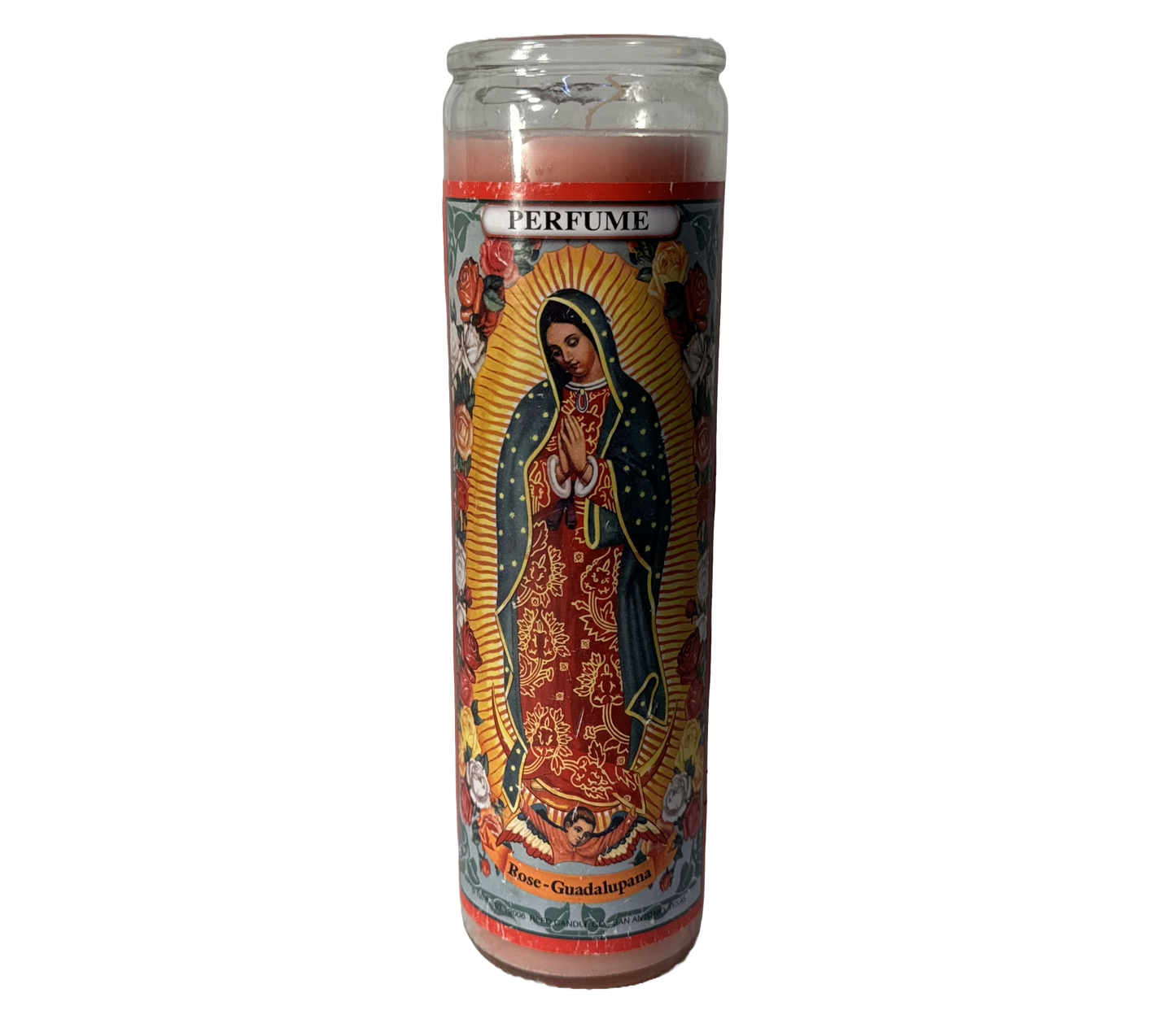 Virgin Guadalupe (Virgen de Guadalupe) Vela Devocional Perfumada Color Rosa