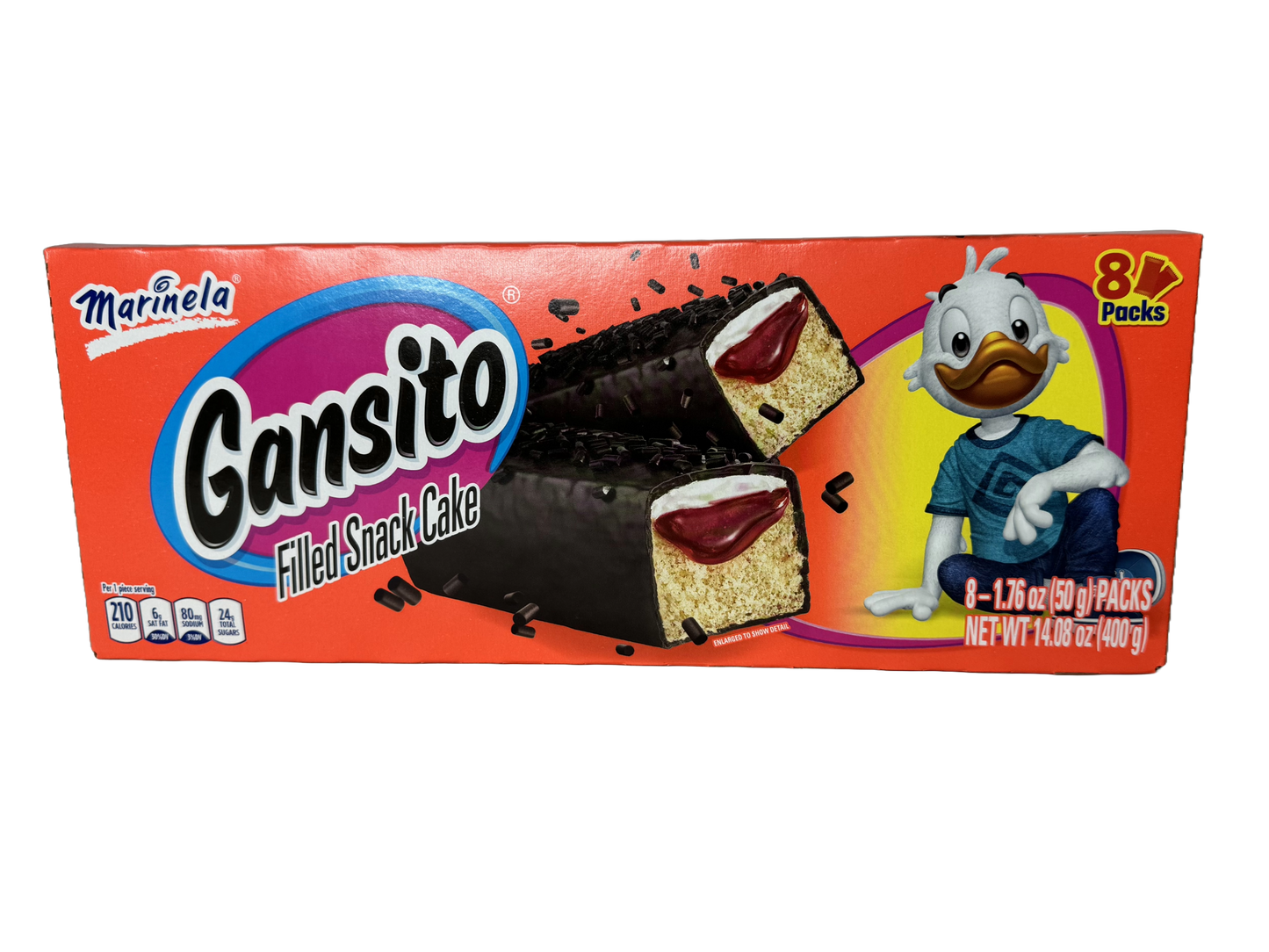 Marinela Gansito Strawberry And Crème Filled Snack Cakes With Chocolate Coating, 14.08 oz