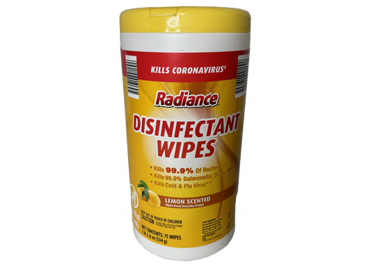 Radiance Lemon Disinfectant Wipes, 75 Wipes