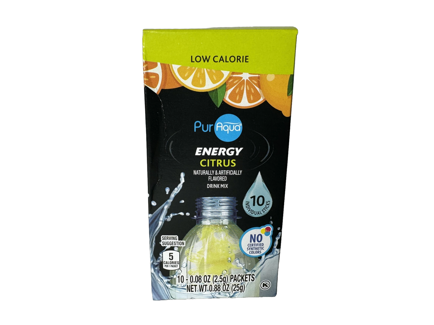 PurAqua Citrus Energy Drink Mix, 10 count