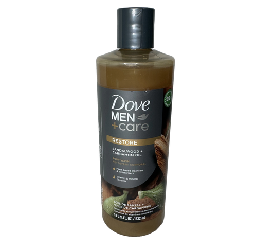 Dove Men+Care Liquid Body Wash Sandalwood + Cardamom Oil, 18 fl oz