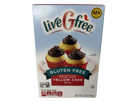 LiveGfree Gluten Free Yellow Cake Mix, 15 oz