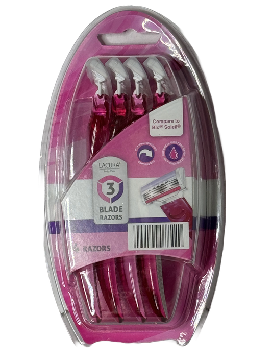 Lacura Women's Triple Blade Razors, 4 count