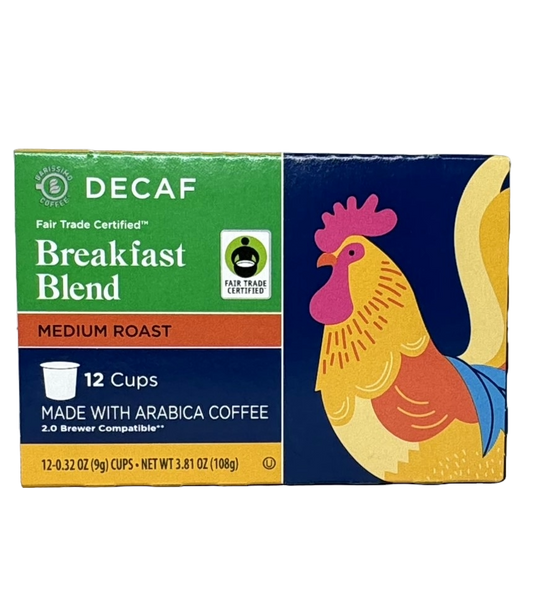 Barissimo Decaf Breakfast Blend Medium Roast Coffee, 12 count/ 3.81 oz