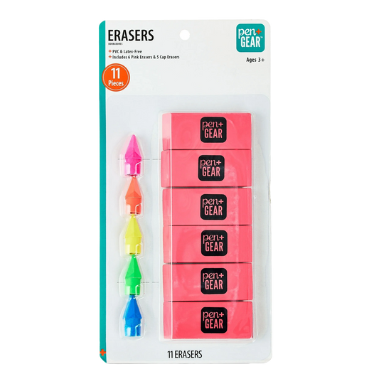 Pen+Gear Eraser Set, 11 pieces