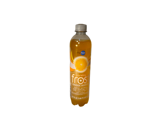 Puraqua Orange Mango Sparkling Flavored Frost Water, 17 fl oz