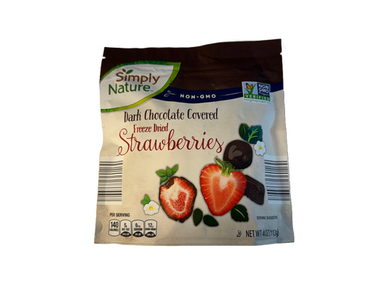 Simply Nature Dark Chocolate Freeze Dried Strawberries, 4 oz